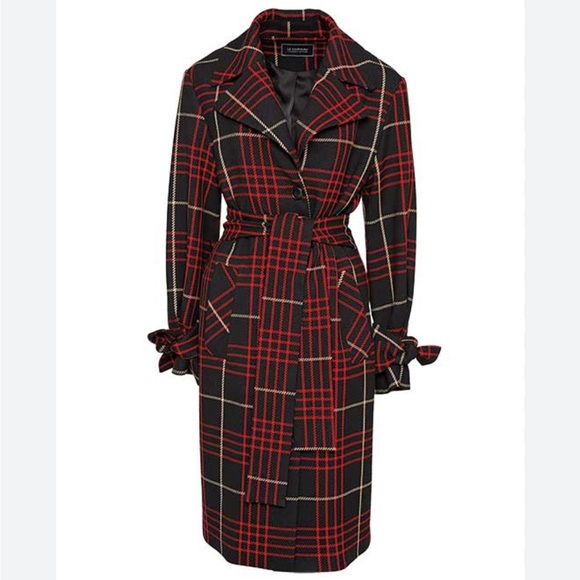 Le Château Black & Red Plaid Lined Coat Size XXL Large Black Lining - Picture 16 of 16